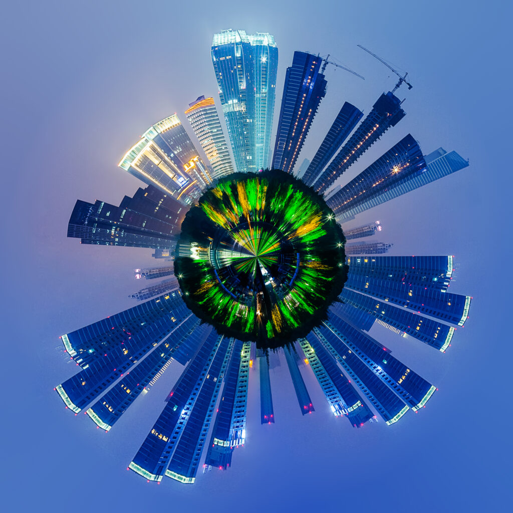 cityscape with little planet effect